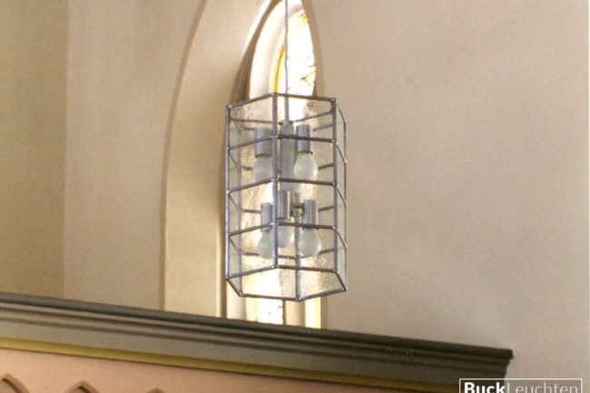 1 09 06- Pendelleuchte Bleiverglasung Antikglas oder auch z.B. Klarglas 6 x LED max. je 7,5 W 806 Lumen D ca. 27-30 cm H ca. 45 cm